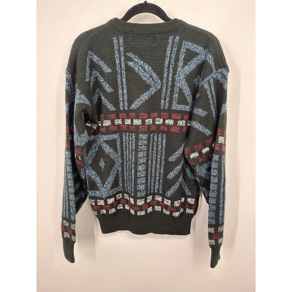 Vintage Jantzen 90s Grandpa Style Knit Sweater Geometric  S Unisex See Pics - Picture 1 of 8